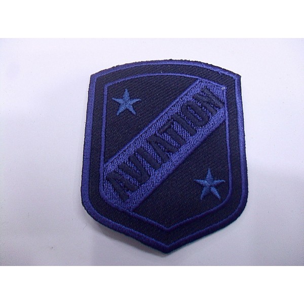 TOPPA PATCH SCUDO RICAMO SU TESSUTO "AVIATION" TERMOADESIVA O DA CUCIRE