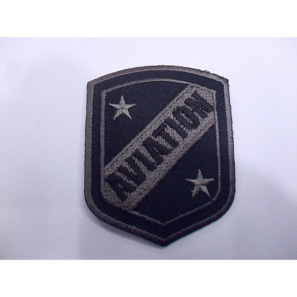 TOPPA PATCH SCUDO RICAMO SU TESSUTO "AVIATION" TERMOADESIVA O DA CUCIRE