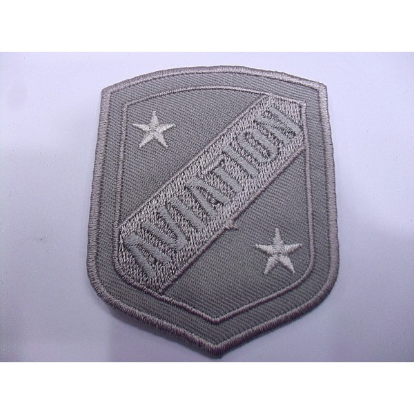 TOPPA PATCH SCUDO RICAMO SU TESSUTO "AVIATION" TERMOADESIVA O DA CUCIRE