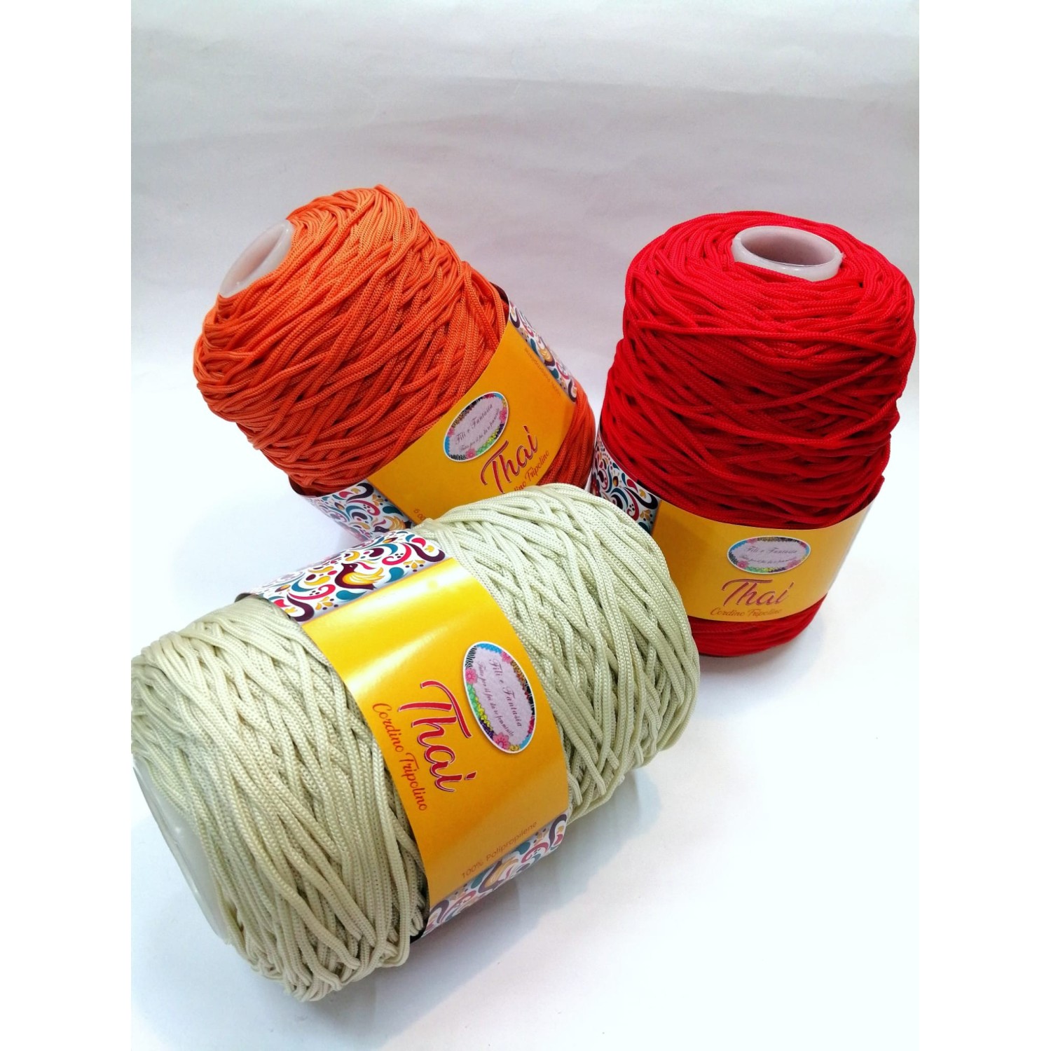 Cordino cordoncino Thai 500 gr. per borse, centri e varie, ferri uncinetto 3,5/4,5