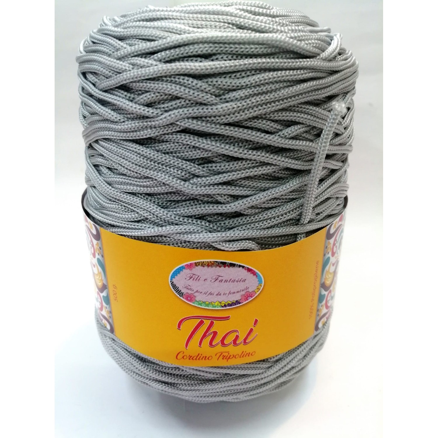 Cordino cordoncino Thai 500 gr. per borse, centri e varie, ferri uncinetto 3,5/4,5