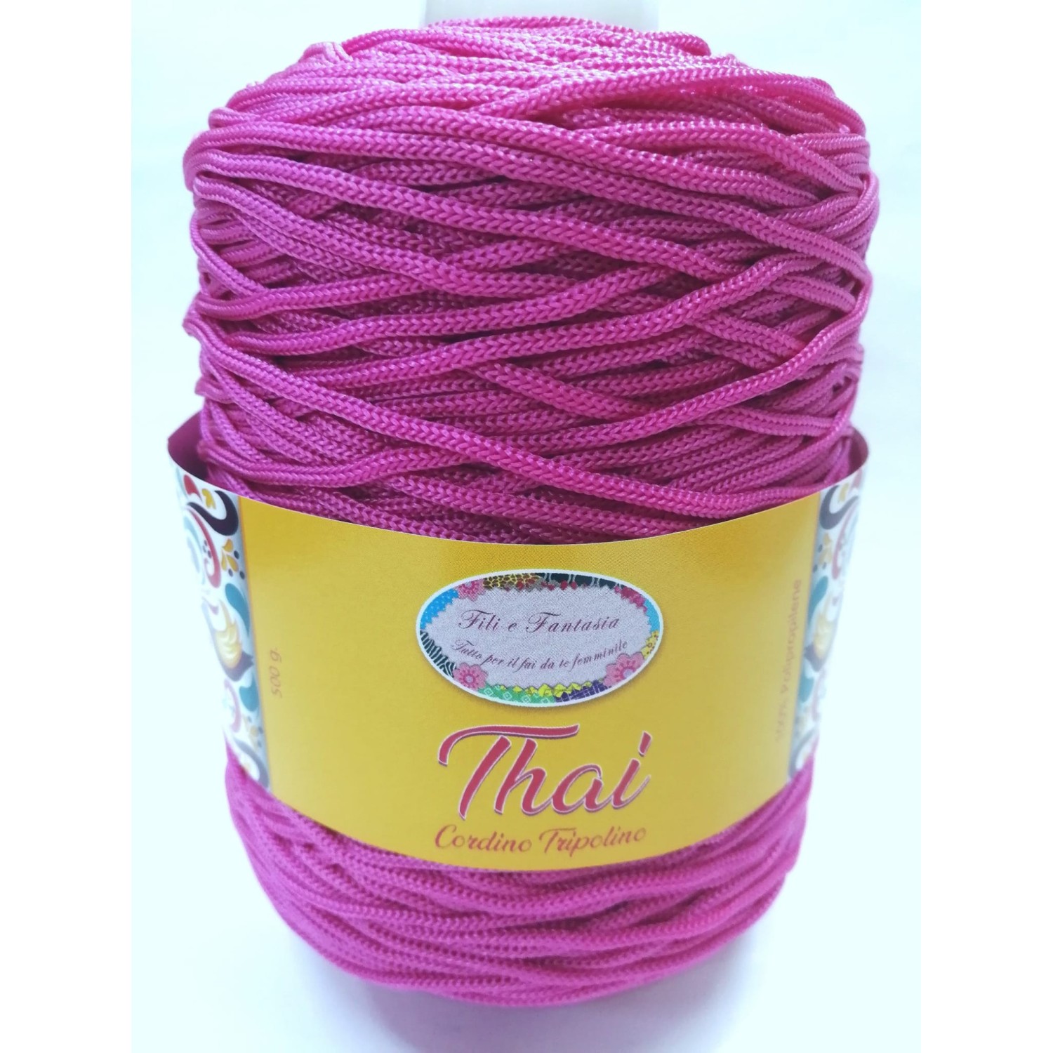 Cordino cordoncino Thai 500 gr. per borse, centri e varie, ferri uncinetto 3,5/4,5