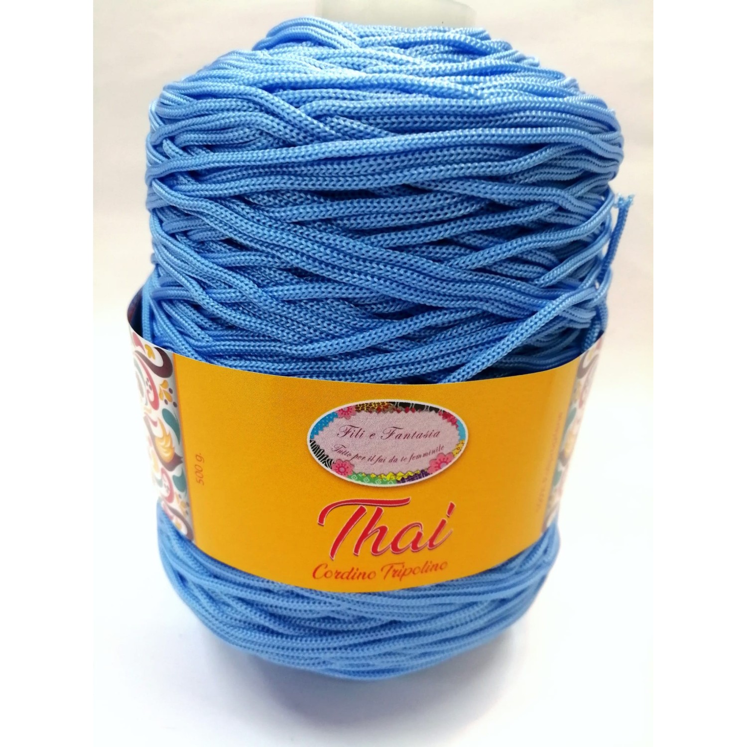 Cordino cordoncino Thai 500 gr. per borse, centri e varie, ferri uncinetto 3,5/4,5