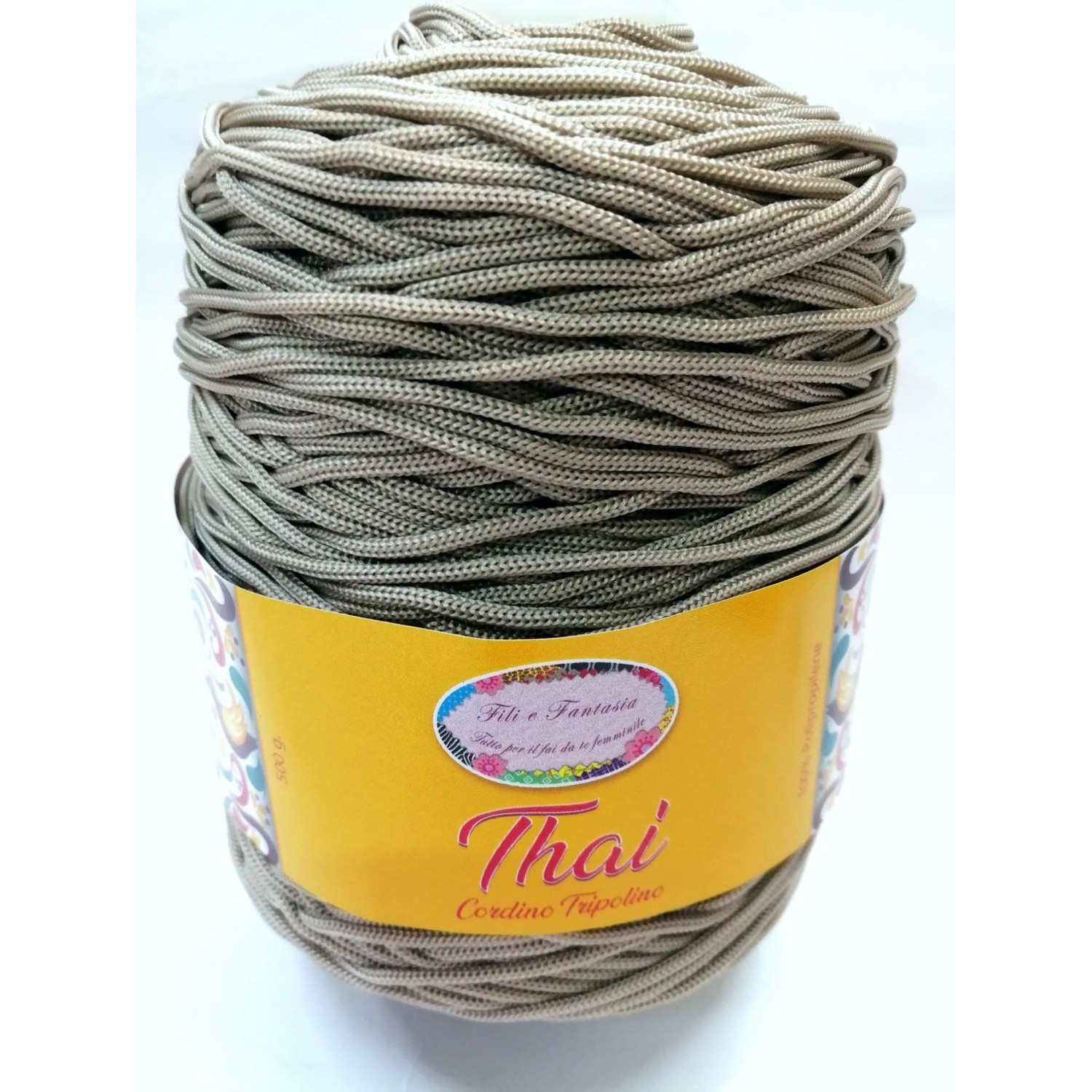 Cordino cordoncino Thai 500 gr. per borse, centri e varie, ferri uncinetto 3,5/4,5