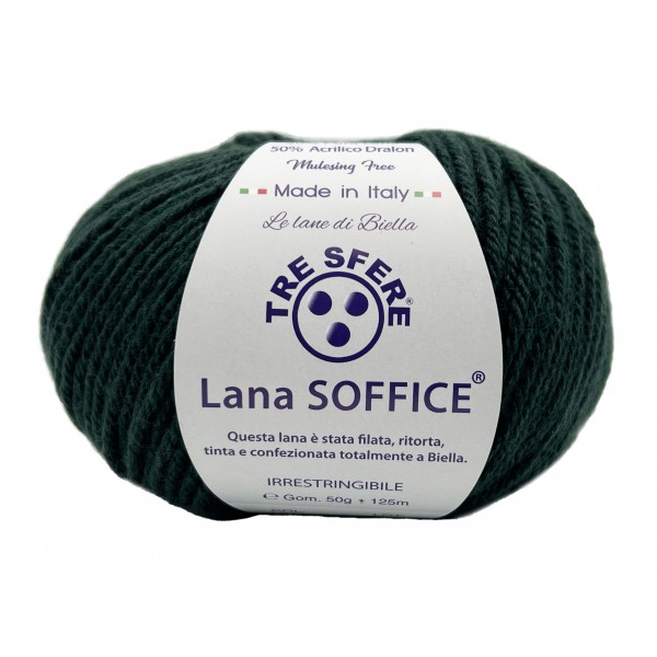 Gomitolo Lana Soffice Tre Sfere 50% Lana 50% Dralon +- 125 mt. ferri o unc. 4/5