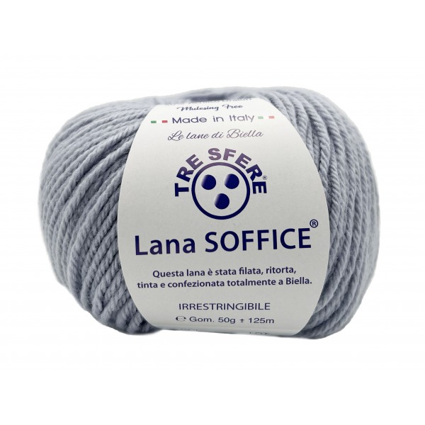 Gomitolo Lana Soffice Tre Sfere 50% Lana 50% Dralon +- 125 mt. ferri o unc. 4/5