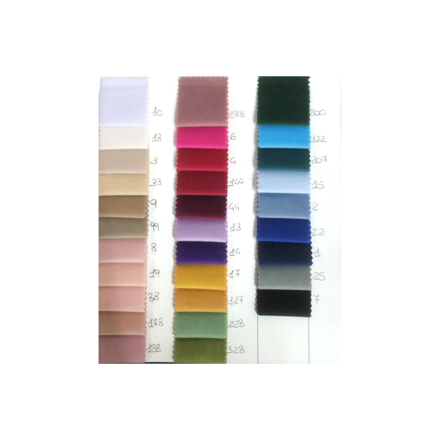 Tessuto velluto h. 140/150 cm. (350 gr. mtq) 100% poliestere taglio da 50x145 cm. vari colori