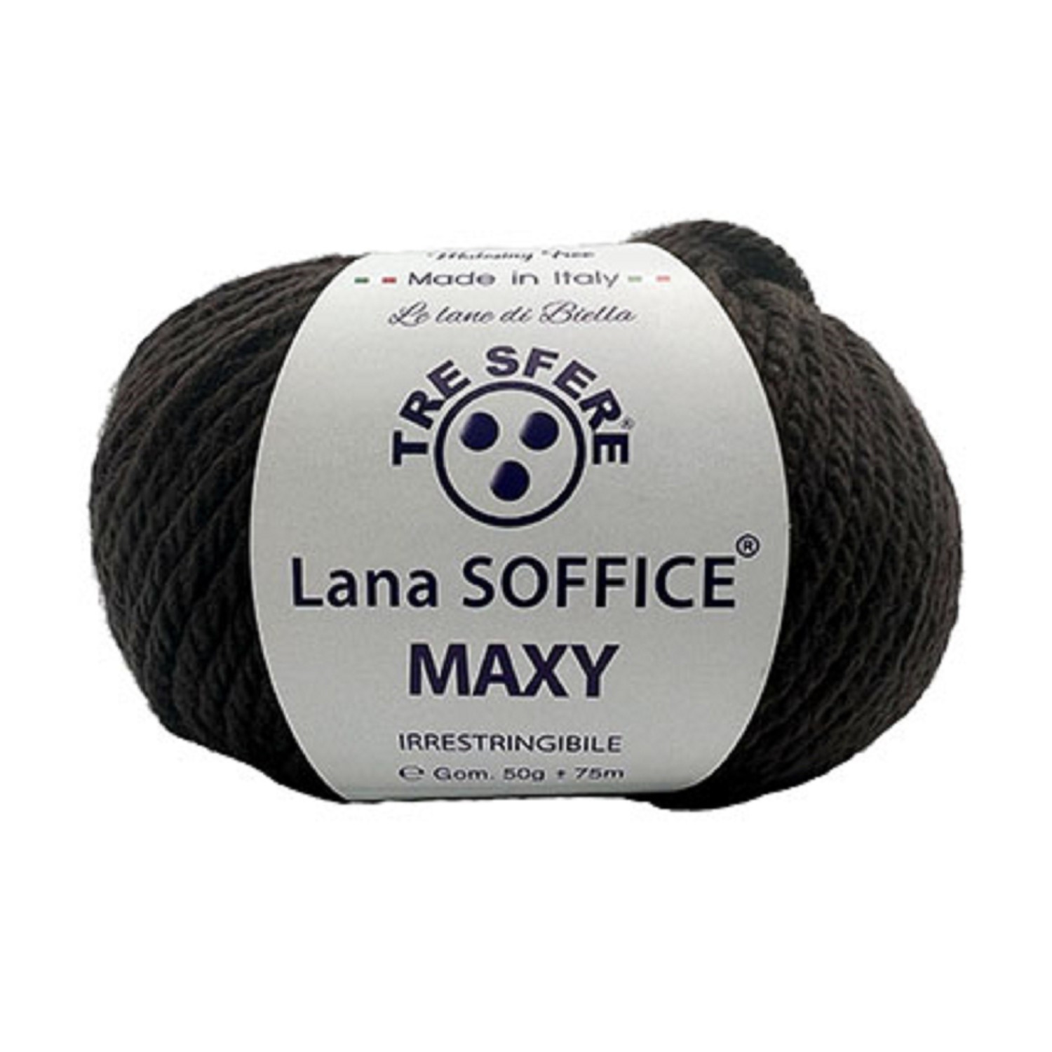 Gomitolo Lana Soffice Maxy Tre Sfere 50% lana 50% dralon lunghezza +- 75 mt. ferri o unc.6/7