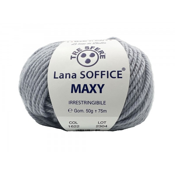 Gomitolo Lana Soffice Maxy Tre Sfere 50% lana 50% dralon lunghezza +- 75 mt. ferri o unc.6/7