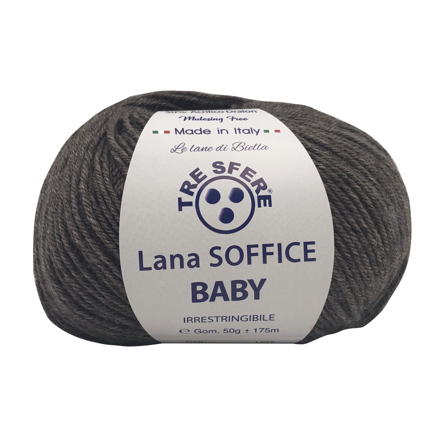 Gomitolo Lana Soffice Baby Made in Italy Tre Sfere 50% lana 50% dralon +- 175 mt. ferri o uncinetto 3/3,5