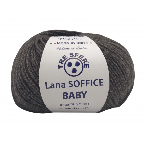 Gomitolo Lana Soffice Baby Made in Italy Tre Sfere 50% lana 50% dralon +- 175 mt. ferri o uncinetto 3/3,5
