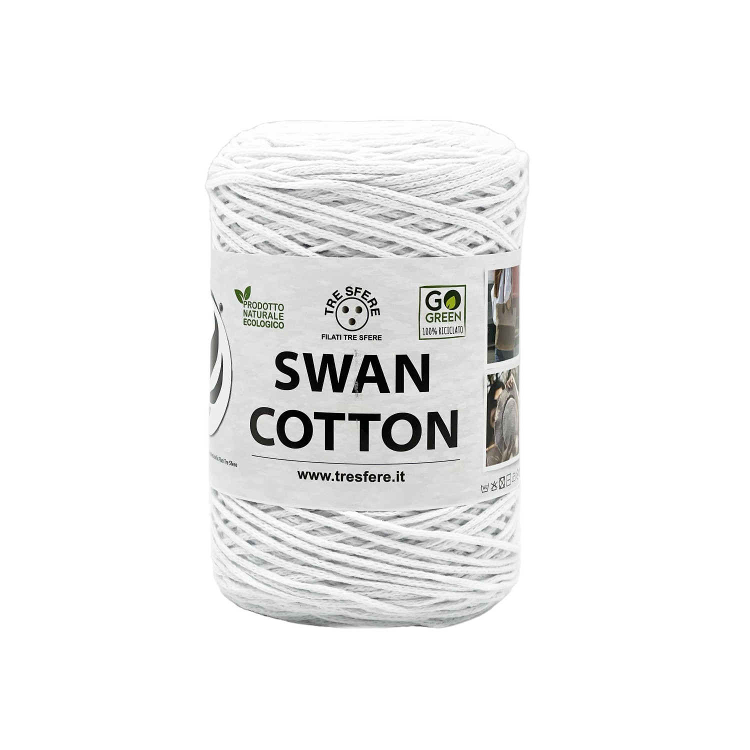 Cordino Tre Sfere Swan® Cotton 250 gr. x borse e varie ferri uncinetto 2/4