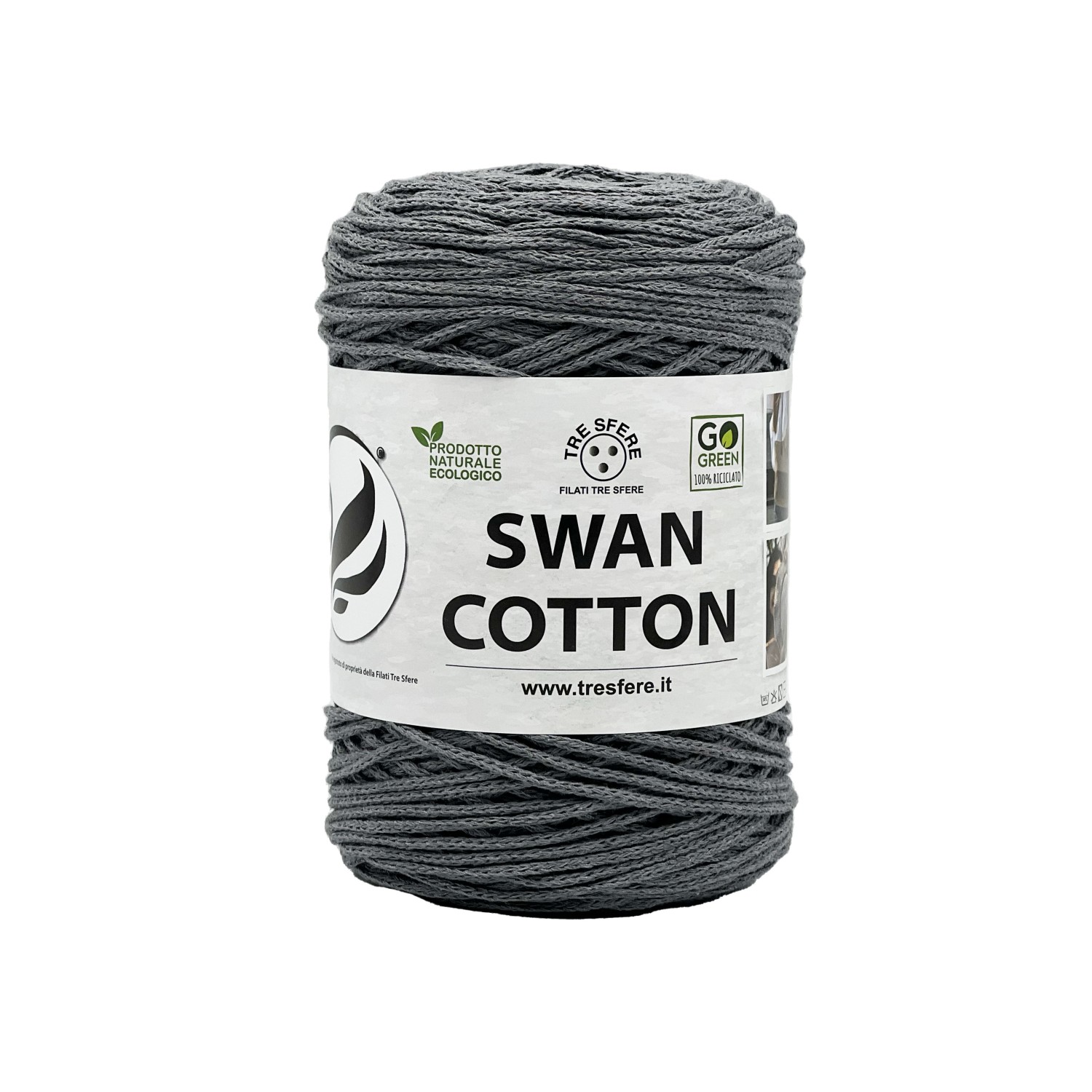 Cordino Tre Sfere Swan® Cotton 250 gr. x borse e varie ferri uncinetto 2/4