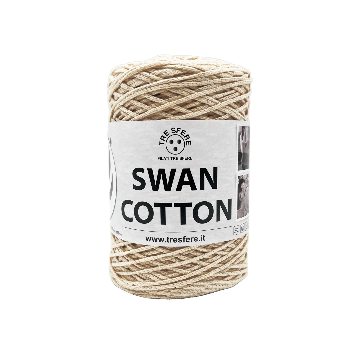 Cordino Tre Sfere Swan® Cotton 250 gr. x borse e varie ferri uncinetto 2/4