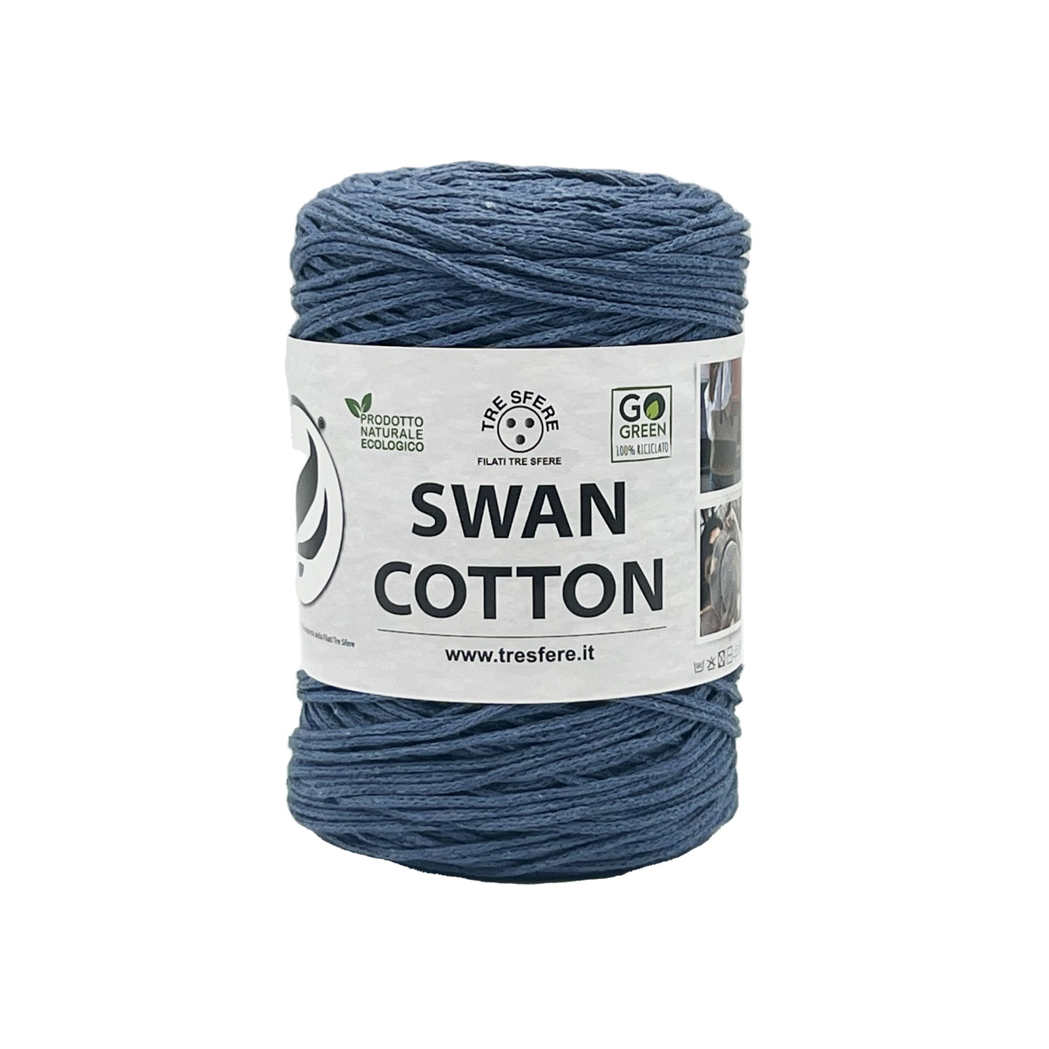 Cordino Tre Sfere Swan® Cotton 250 gr. x borse e varie ferri uncinetto 2/4