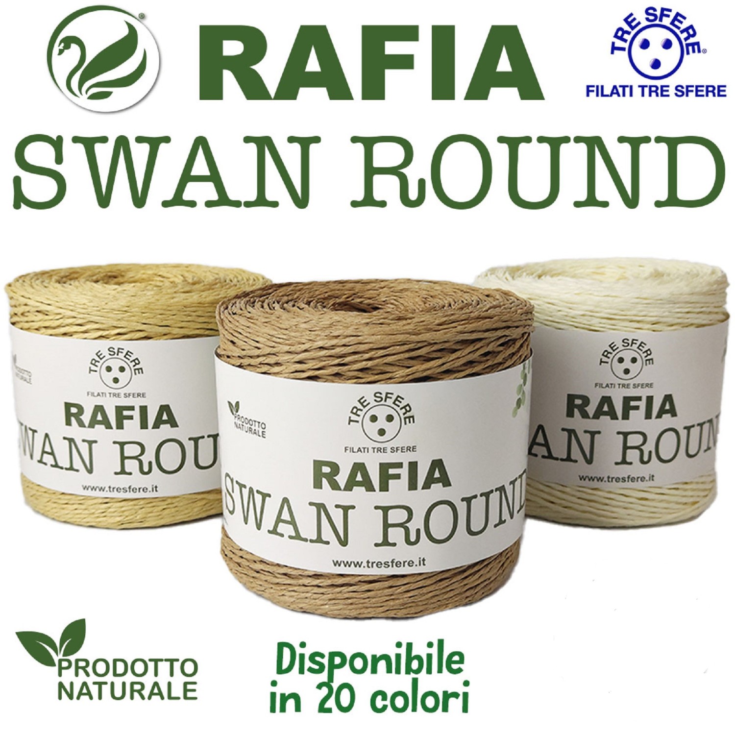 Rocca Rafia Swan Round 100% paper confezione 150 gr. 250 mt.