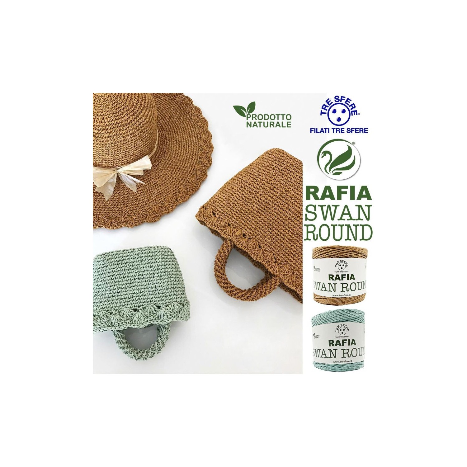 Rocca Rafia Swan Round 100% paper confezione 150 gr. 250 mt.