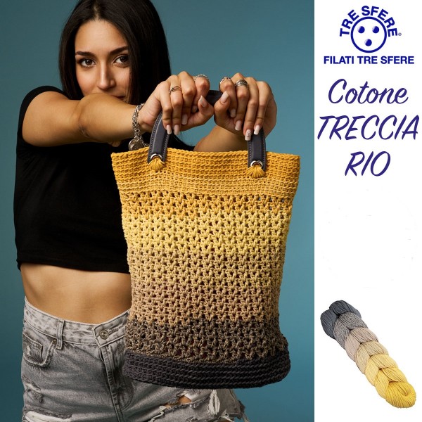 Cordino Cotone Treccia Rio 70% cotone 30% poliestere Tre Sfere treccia da 250 gr.