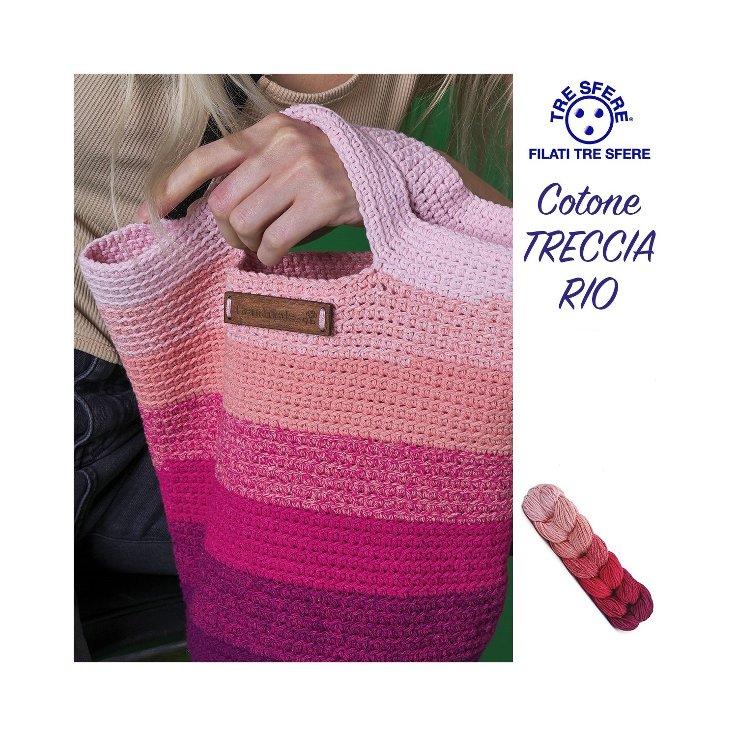 Cordino Cotone Treccia Rio 70% cotone 30% poliestere Tre Sfere treccia da 250 gr.