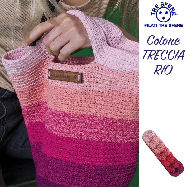Cordino Cotone Treccia Rio 70% cotone 30% poliestere Tre Sfere treccia da 250 gr.