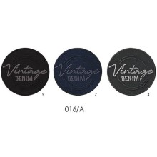 Toppa patch ricamo "Vintage Denim" 016A tessuto termoadesiva o cucire diametro 5 cm.