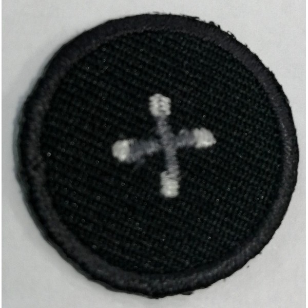 Toppa patch ricamo "Effetto bottone" 026b tessuto termoadesiva o cucire diametro 2,5 cm.