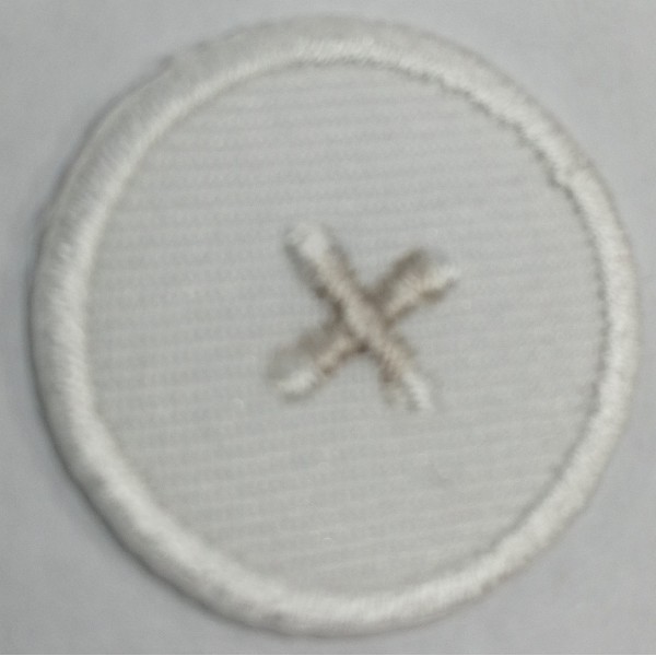 Toppa patch ricamo "Effetto bottone" 026b tessuto termoadesiva o cucire diametro 2,5 cm.