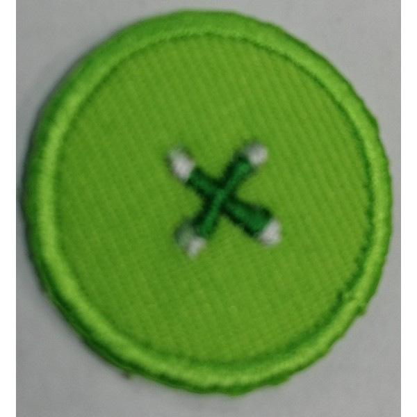 Toppa patch ricamo "Effetto bottone" 026b tessuto termoadesiva o cucire diametro 2,5 cm.
