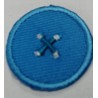Toppa patch ricamo "Effetto bottone" 026b tessuto termoadesiva o cucire diametro 2,5 cm.