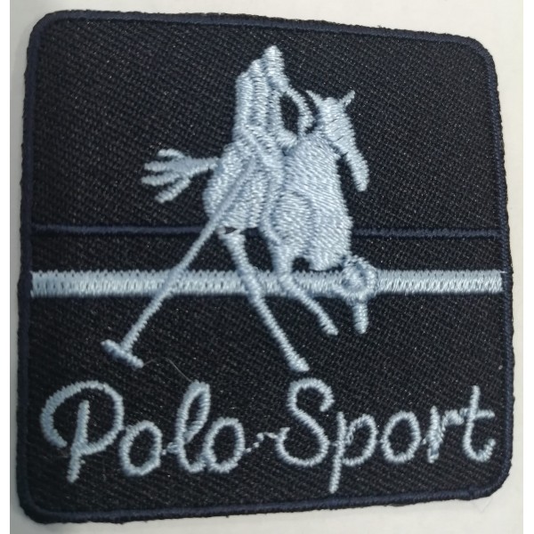 Toppa patch ricamo su tessuto "Polo Sport" 039 termo o cucire dimensioni 5x5 cm.