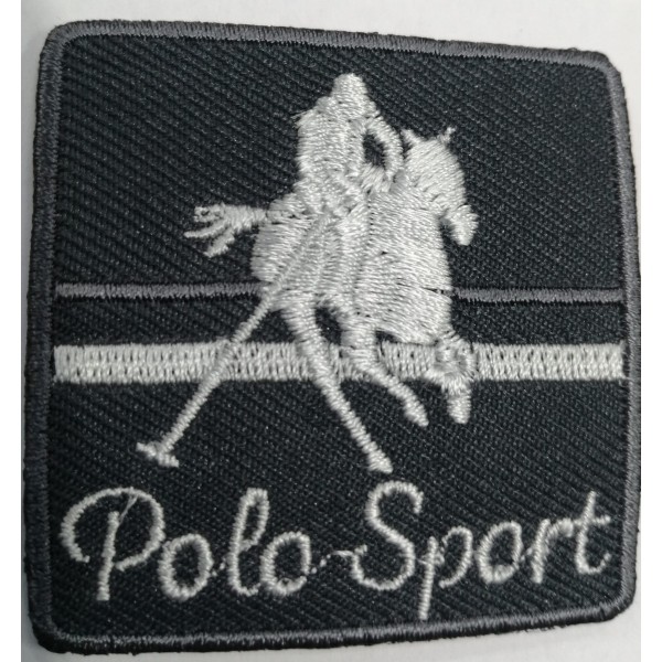 Toppa patch ricamo su tessuto "Polo Sport" 039 termo o cucire dimensioni 5x5 cm.