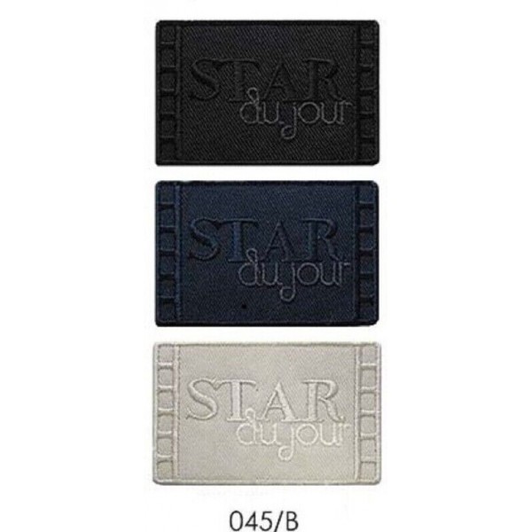 Toppa patch ricamo "Star Du Jour" 045b tessuto termoadesiva o cucire dimensioni 4x6,2 cm.