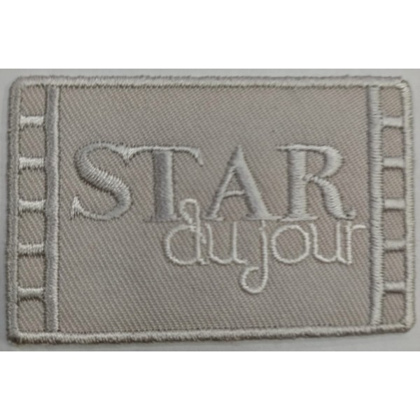 Toppa patch ricamo "Star Du Jour" 045b tessuto termoadesiva o cucire dimensioni 4x6,2 cm.
