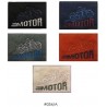 Toppa patch ricamo "Motor" 054A tessuto ecopelle scamosciato termoadesiva o cucire dimensioni 5x7 cm.