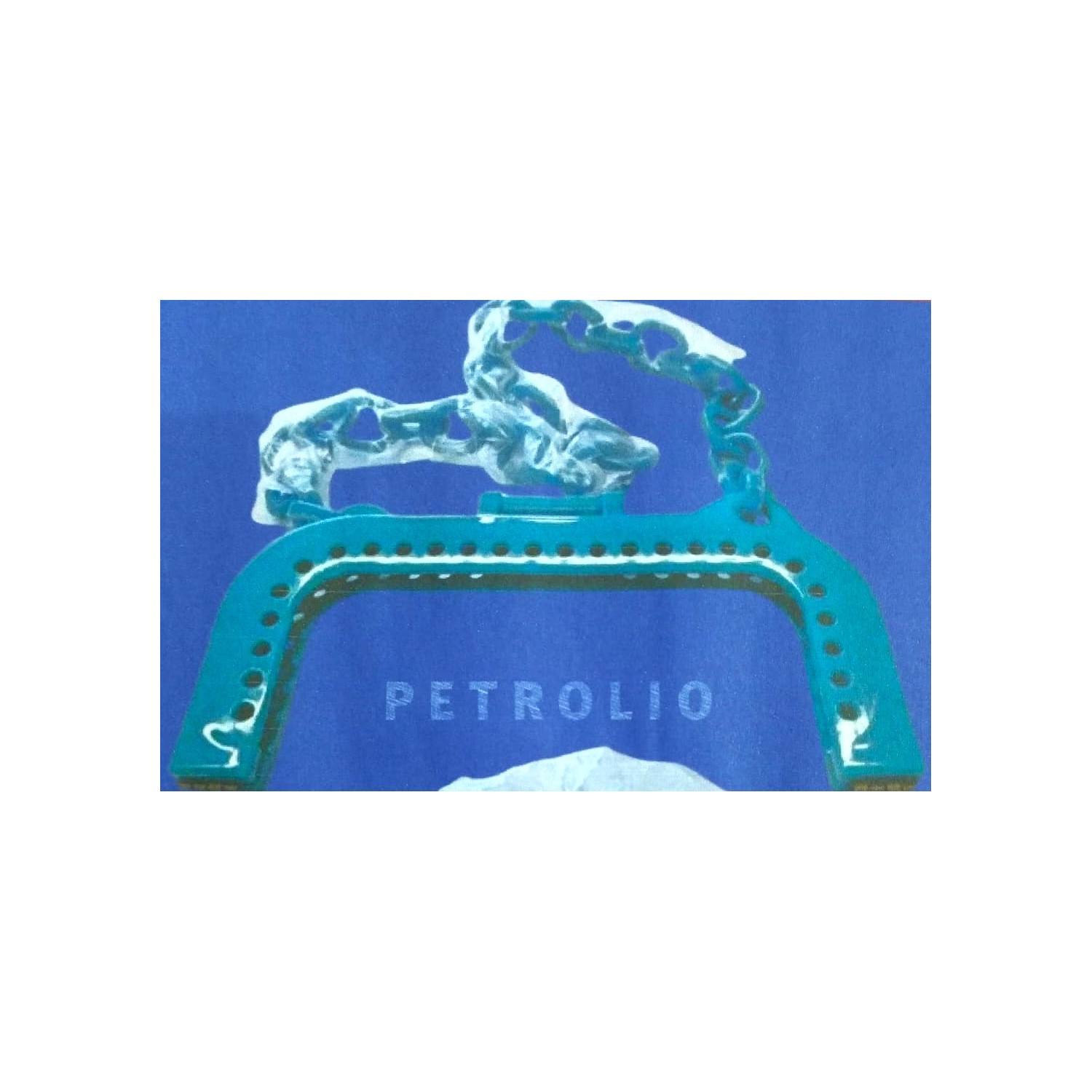 Chiusura in plastica per borsa 20x10 cm. con gancio magnetico e tracolla da 60 cm. vari colori