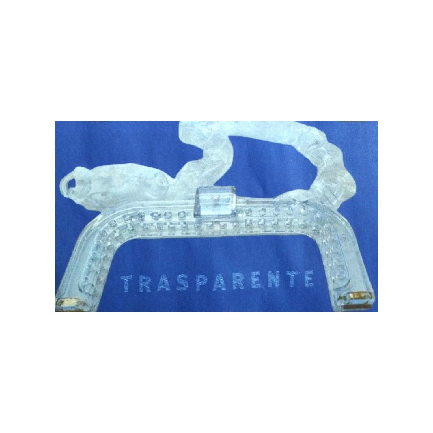 Chiusura in plastica per borsa 20x10 cm. con gancio magnetico e tracolla da 60 cm. vari colori