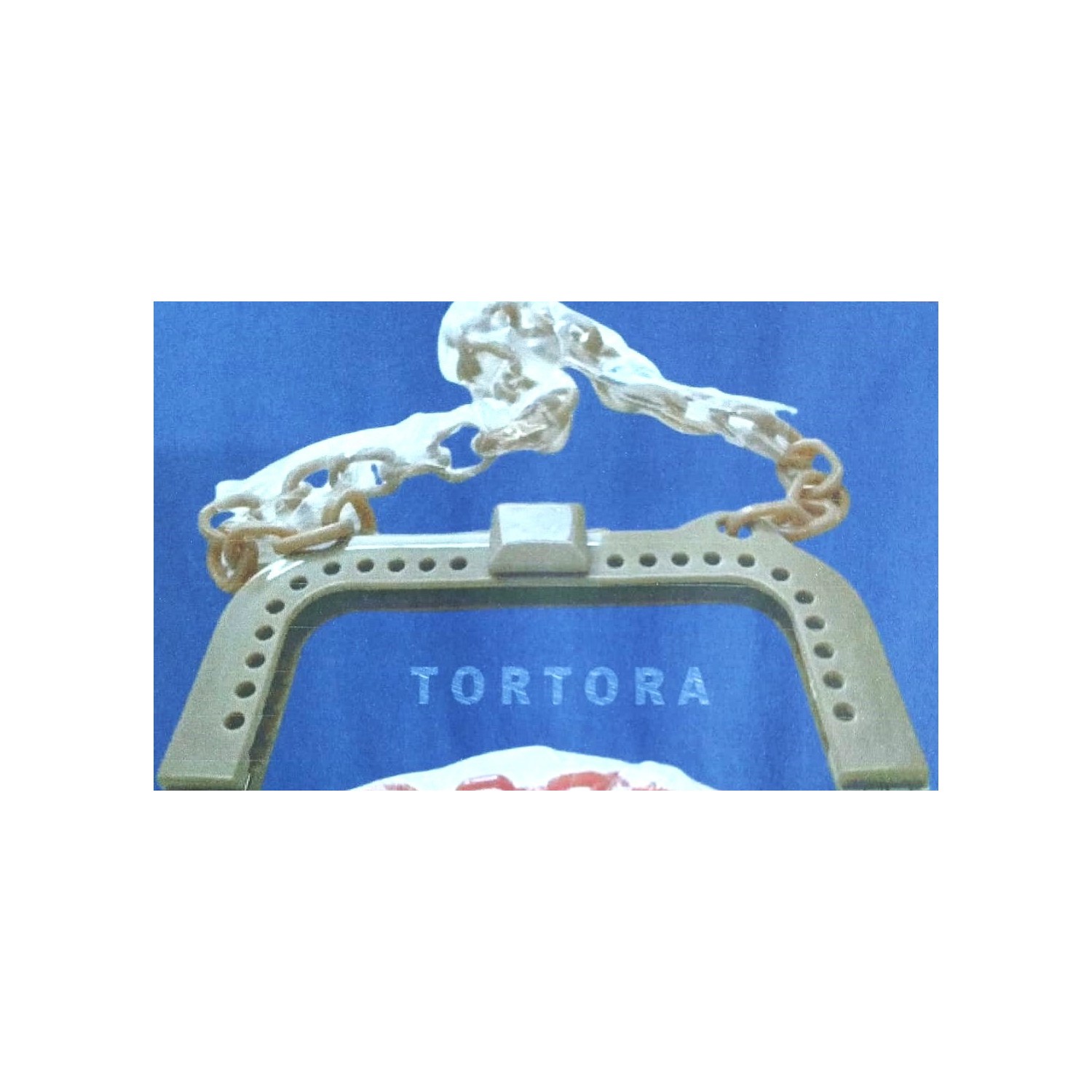 Chiusura in plastica per borsa 20x10 cm. con gancio magnetico e tracolla da 60 cm. vari colori