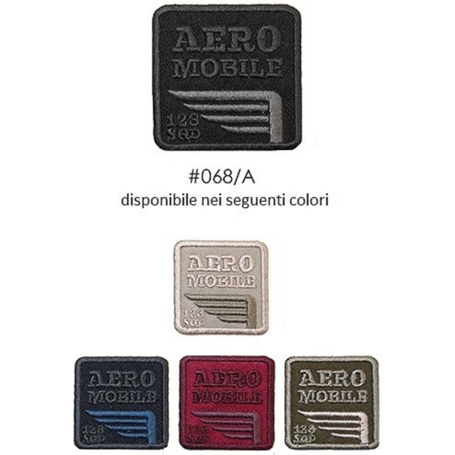 Toppa patch ricamo 068A tessuto termoadesiva o cucire misura 5,3x5,4 cm.