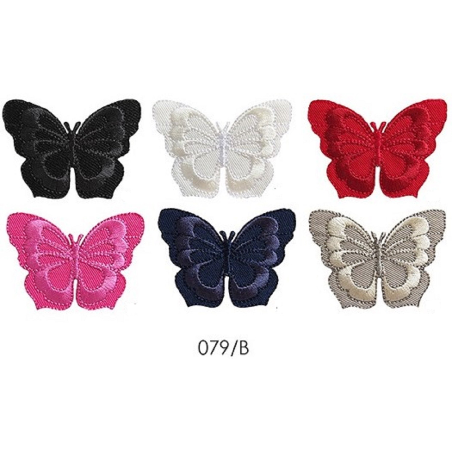 Toppa patch applicazione 079B o 098B ricamo farfalla termo o cucire varie misure