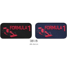 Toppa patch ricamo "Formula 1" 081B tessuto termoadesiva o cucire 4x8 cm.