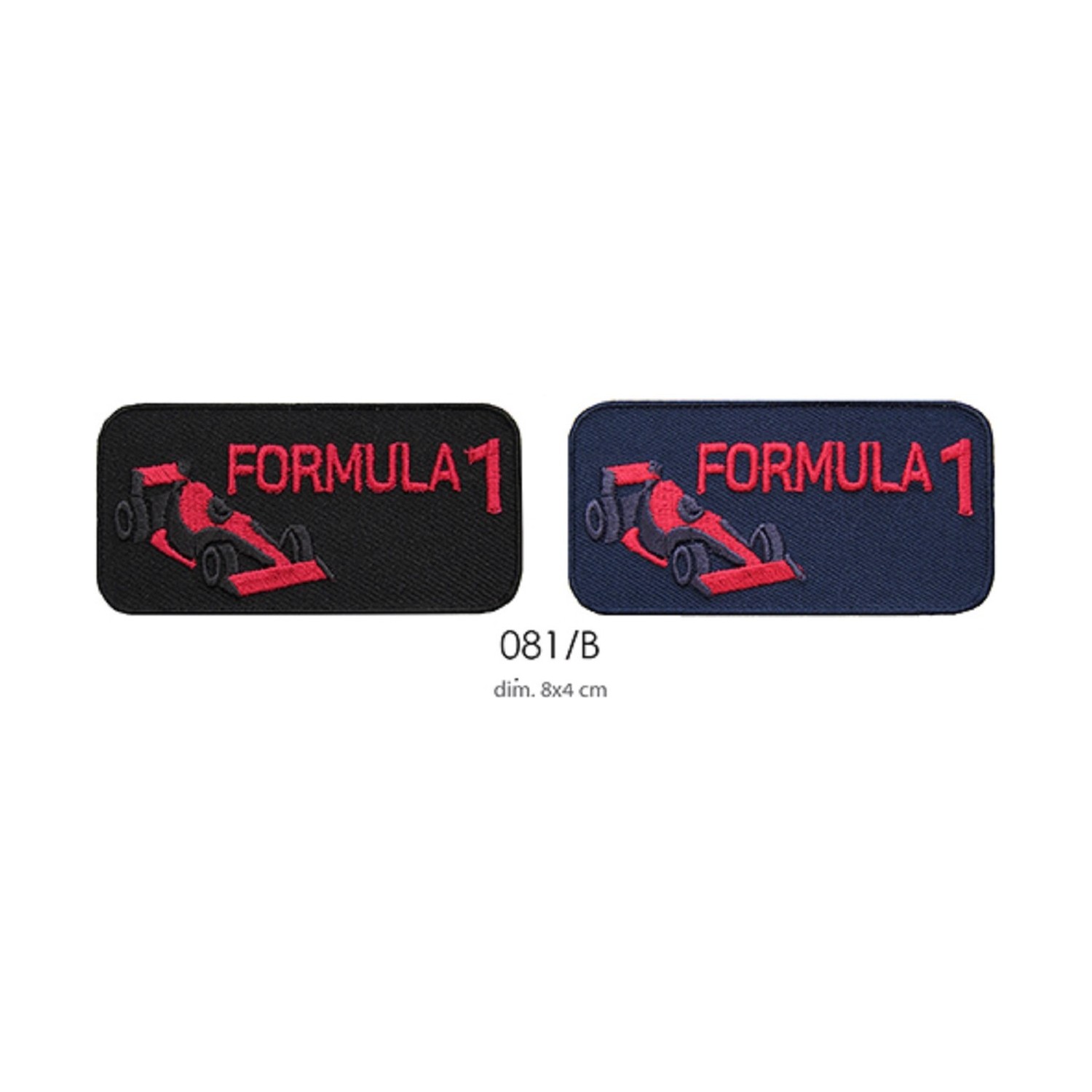 Toppa patch ricamo "Formula 1" 081B tessuto termoadesiva o cucire 4x8 cm.
