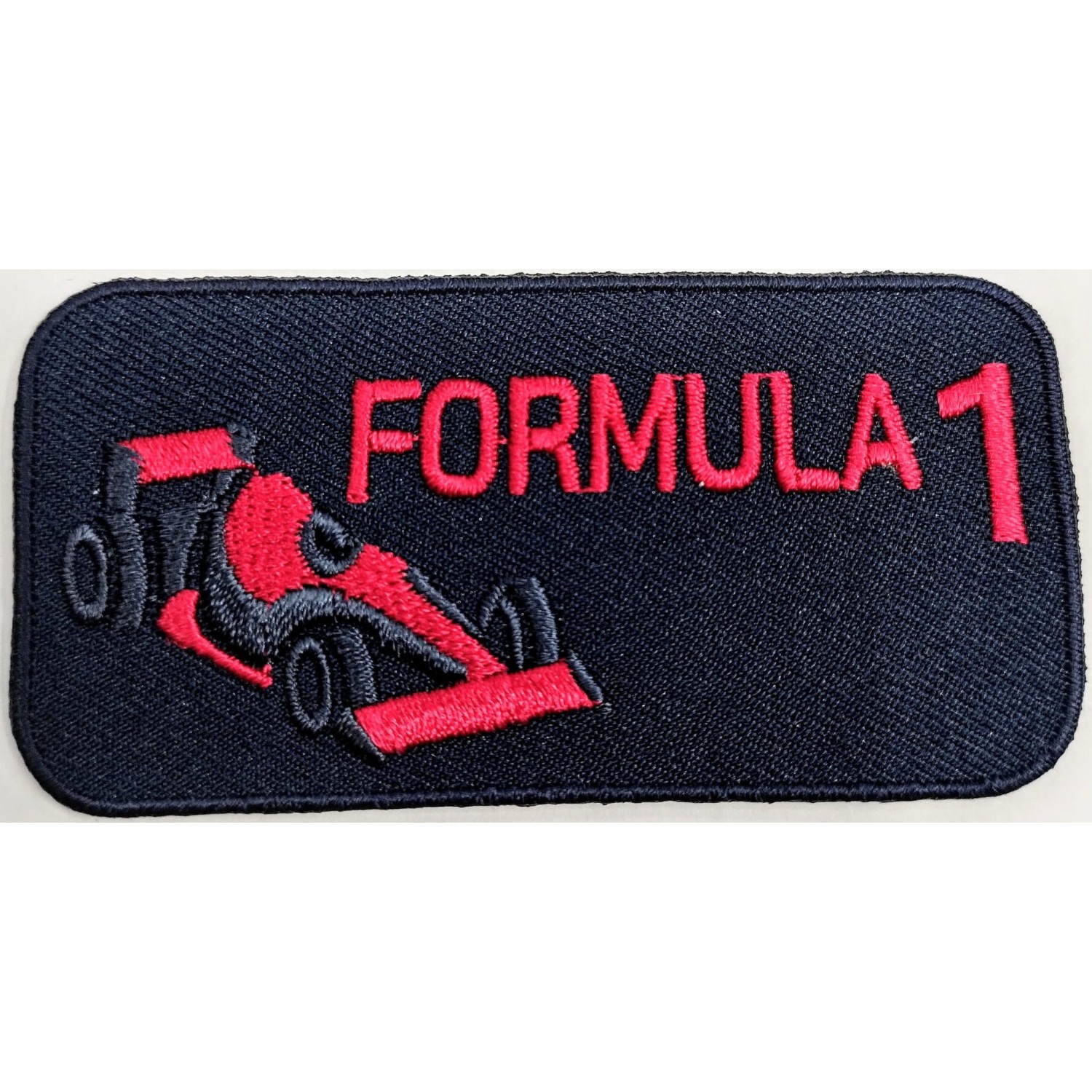 Toppa patch ricamo "Formula 1" 081B tessuto termoadesiva o cucire 4x8 cm.