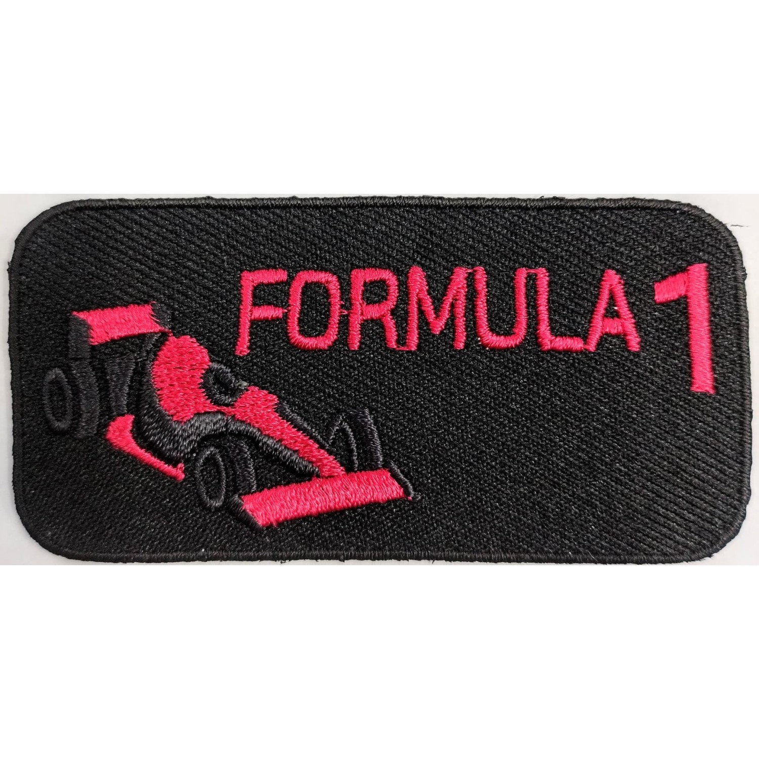Toppa patch ricamo "Formula 1" 081B tessuto termoadesiva o cucire 4x8 cm.