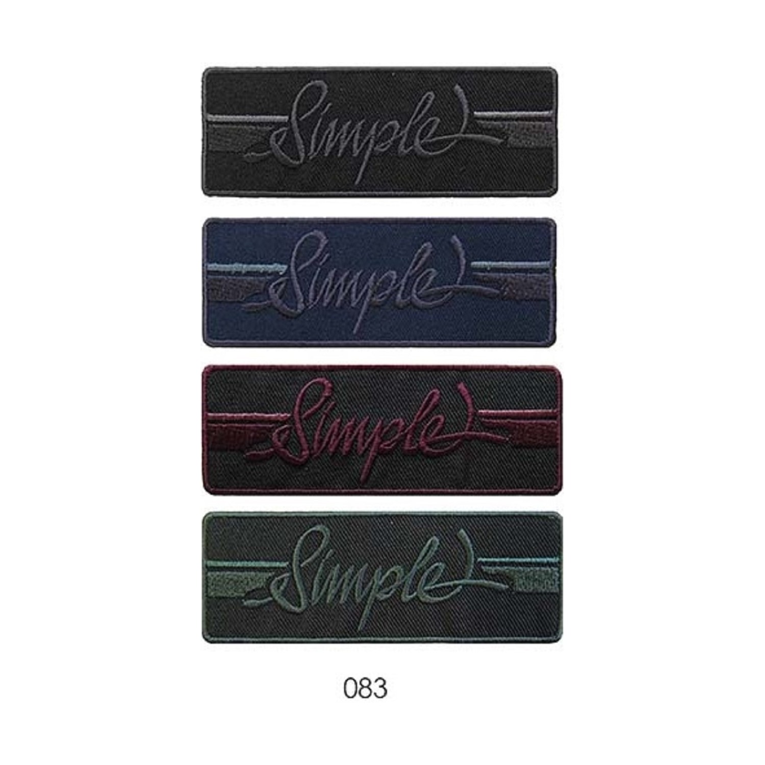 Toppa patch ricamo "Simple" 083 tessuto termoadesiva o cucire 3,5x9,5 cm.