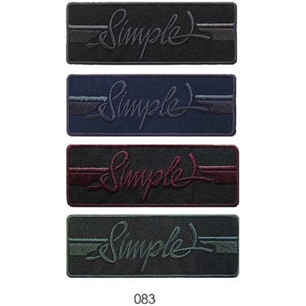 Toppa patch ricamo "Simple" 083 tessuto termoadesiva o cucire 3,5x9,5 cm.