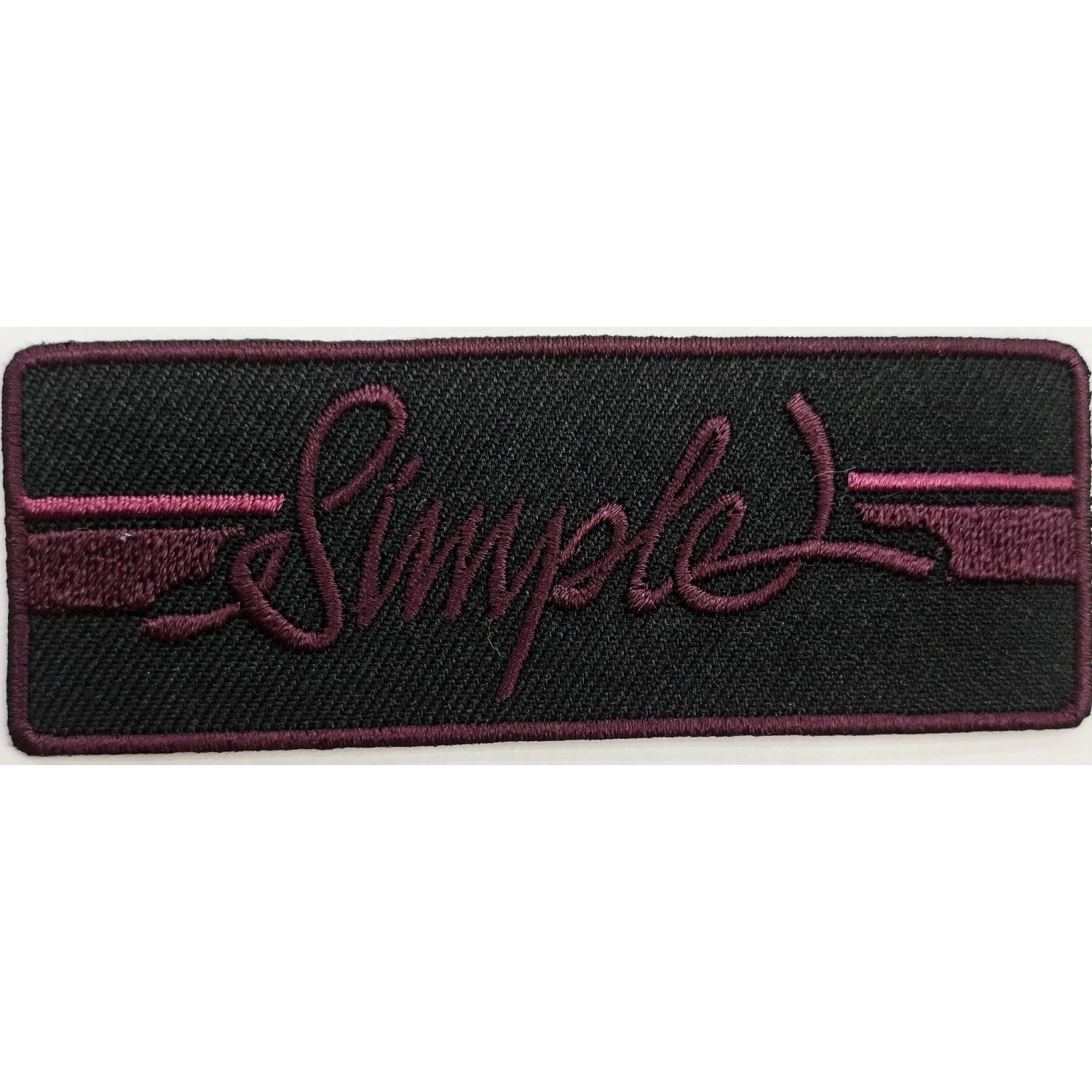 Toppa patch ricamo "Simple" 083 tessuto termoadesiva o cucire 3,5x9,5 cm.
