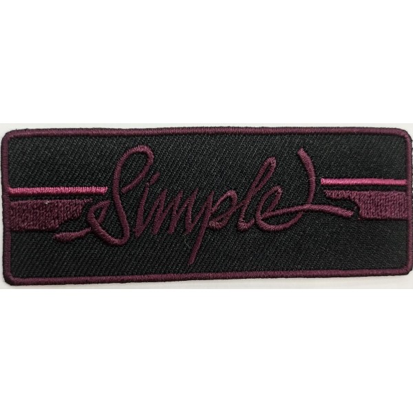 Toppa patch ricamo "Simple" 083 tessuto termoadesiva o cucire 3,5x9,5 cm.