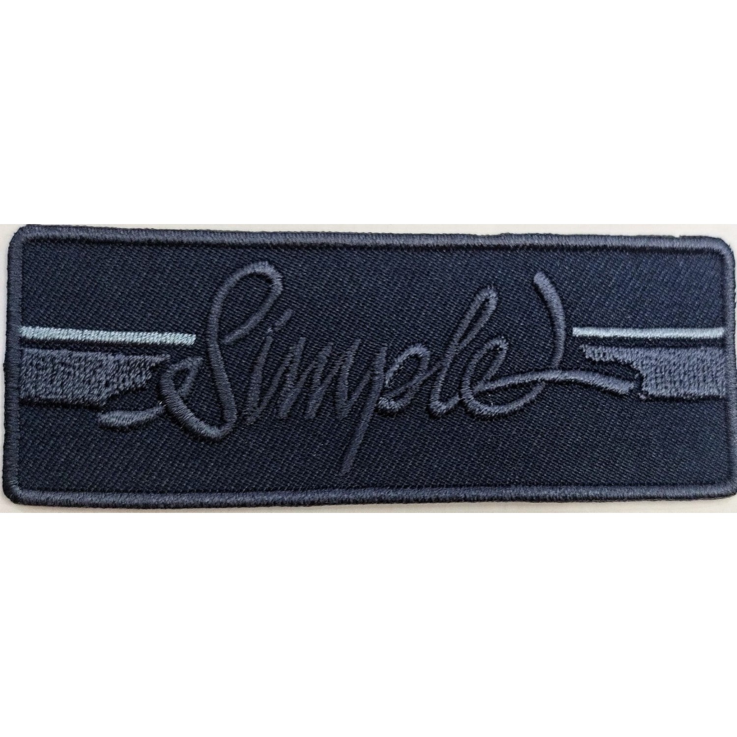 Toppa patch ricamo "Simple" 083 tessuto termoadesiva o cucire 3,5x9,5 cm.