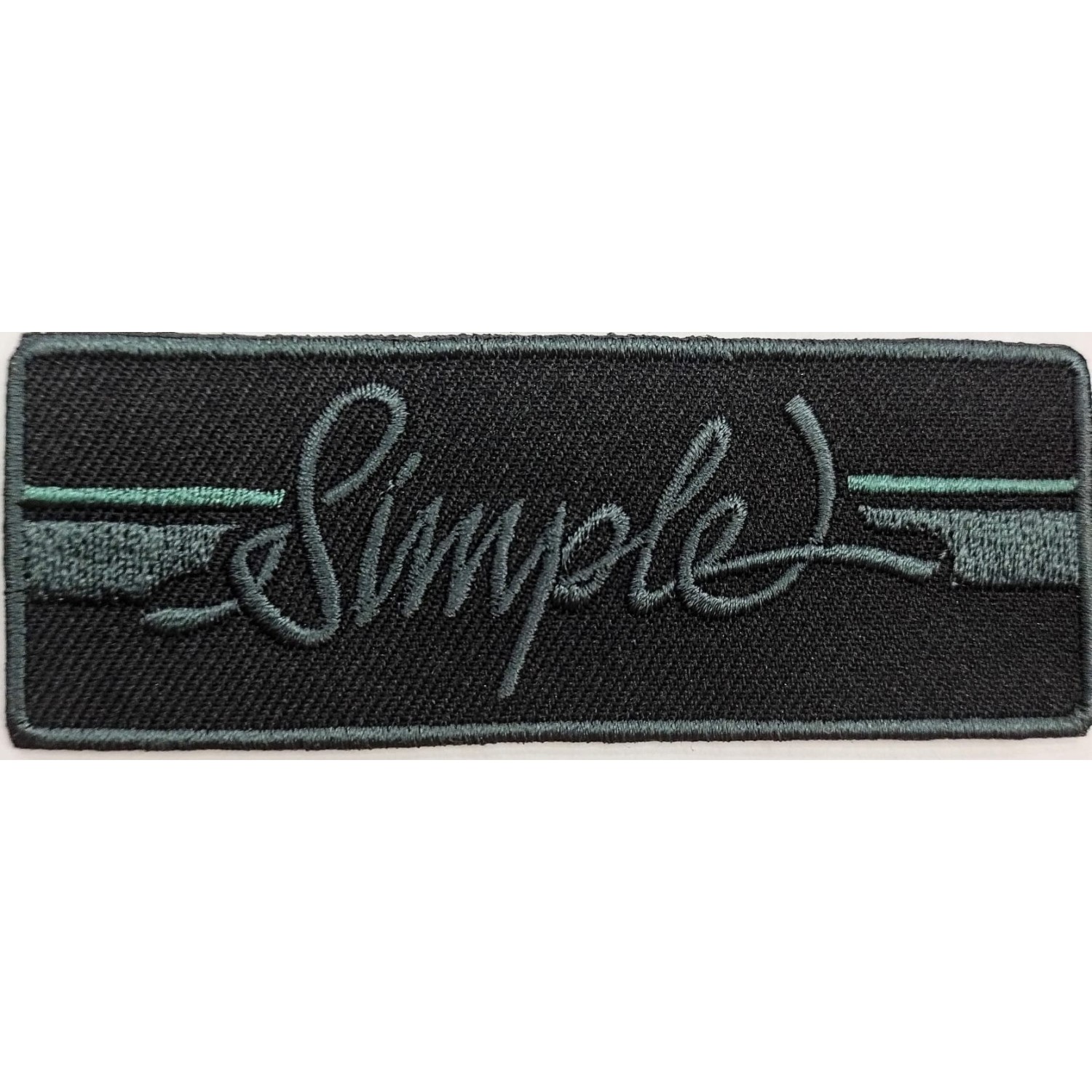 Toppa patch ricamo "Simple" 083 tessuto termoadesiva o cucire 3,5x9,5 cm.