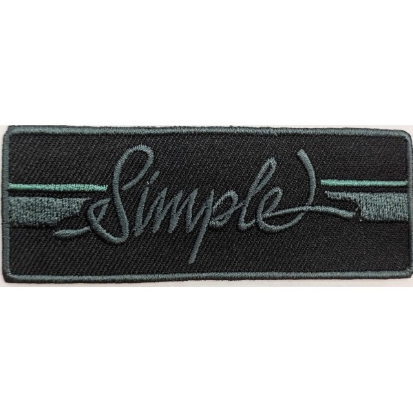 Toppa patch ricamo "Simple" 083 tessuto termoadesiva o cucire 3,5x9,5 cm.